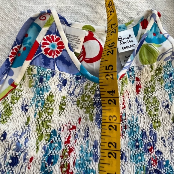 Sarah Louise England Girls Floral Lined Boho Perl’s Sleeveless Dress Size 4 NWT - Picture 15 of 15